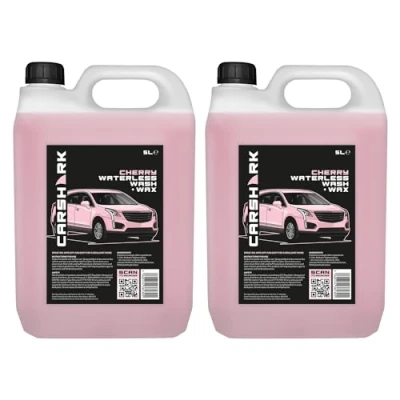 Image of CARSHARK Waterless Wash &amp; Wax 2 x 5 Litre, with Carnauba Wax, Cherry Blossom, Pink