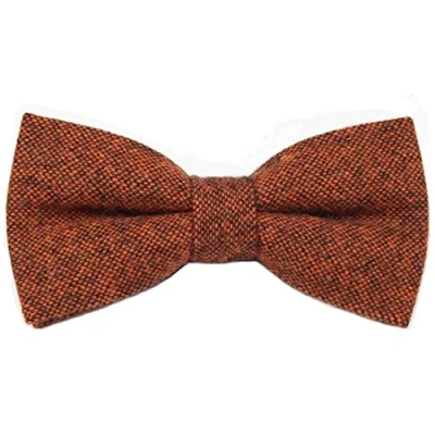Image of Men&#039;s Luxury Wool Pre tied and Adjustable Bow Tie (Rust Burnt Orange) suitable for formalwear, office, weddings, parties, grooms &amp; groomsmen outfits