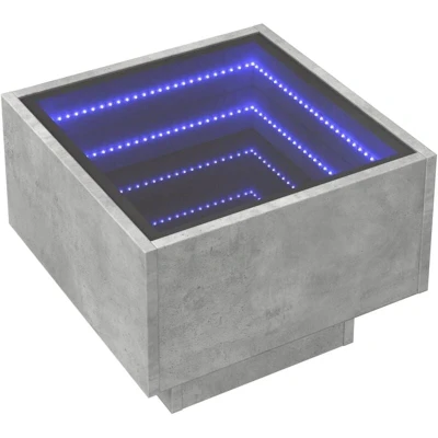 Image of vidaXL Bedside Table with Infinity LED Concrete Grey 40x40x30 cm