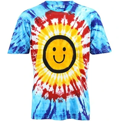 Image of Siesta Smiley Face Tie Dye T Shirt Medium Multi Coloured