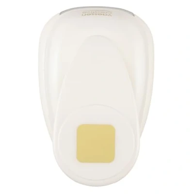 Image of Vaessen Creative Craft Paper Punch Square with Rounded Corners 3,4 x cm Circle Cutter for Crafting and Card Making, White/Pink