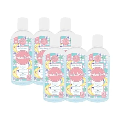 Image of Fabulosa 4 in 1 Concentrated Antibacterial Disinfectant All Purpose Cleaner, 220ml, 6 pack, Bliss Baby Powder