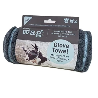 Image of Henry Wag Pet Glove Towel Soft &amp; Highly Absorbent Microfibre, Muddy Accessories, Quick Drying Designed for Dogs (100cm X 22cm)