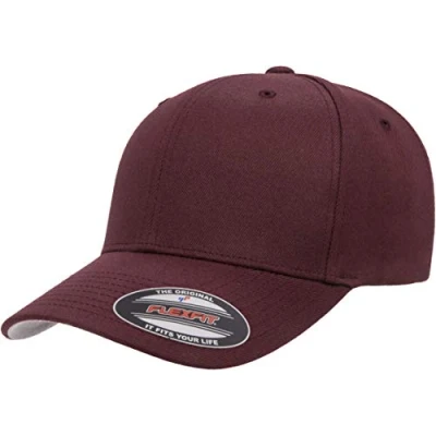 Image of Flexfit Unisex&#039;s Wool Blend Hat Cap, Maroon, S/M