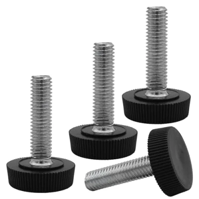 Image of SKIR&#039;CO 4 pcs, Furniture Leveling Feet M8 x 30 mm, Adjustable Round Legs 25 mm Diameter, Thread Leveler Foot