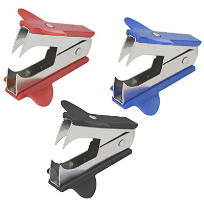 Image of TANCUDER 3 Pack Staple Remover with Steel Jaw, Lightweight Stapler Extra Wide Finger Grip Extractor Mini Nail Puller Binding Supplies Removal Tool for Office School Home, Random Color