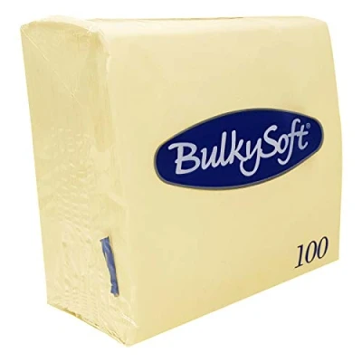 Image of Paper Serviettes Soft Napkins 33x33cm 2PLY BulkySoft Solid Colours (Buttermilk Cream)