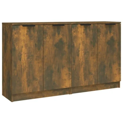 Image of vidaXL Sideboards 2 pcs Smoked Oak 60x30x70 cm Engineered Wood