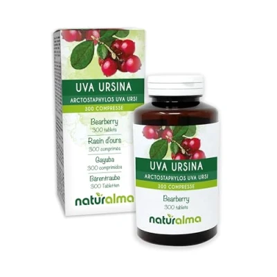 Image of Bearberry (Arctostaphylos uva Ursi) Leaves Naturalma 150 g 300 Tablets Food Supplement Natural and Vegan