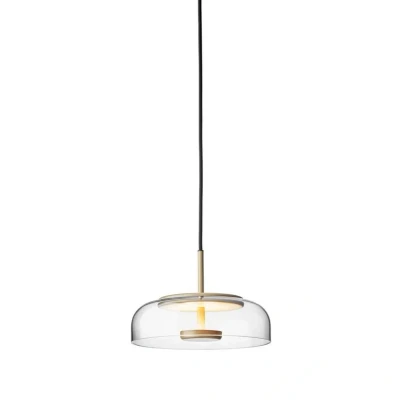 Image of Nuura Aps LED pendant light Blossi 1, gold / clear, Ø 23 cm, glass