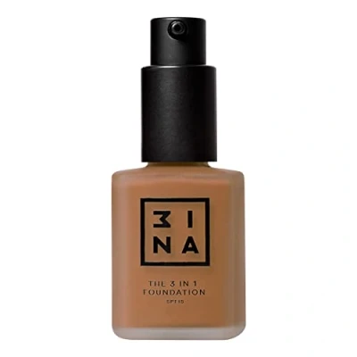Image of 3INA MAKEUP Vegan Cruelty Free The 3 in 1 Foundation 221 Espresso Primes and Conceals Medium High Coverage SPF15 Matte Finish Long Lasting &amp; Hydrating Formula
