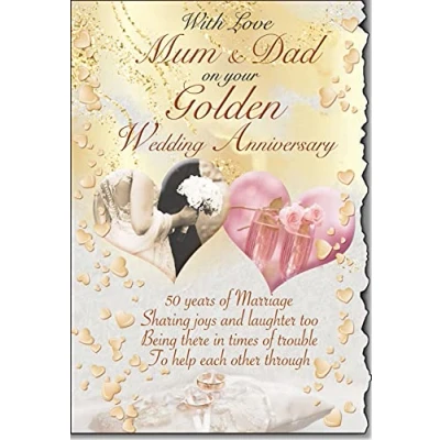 Image of With love Mum and Dad On Your Golden Wedding Anniversary Card Lovely Verse