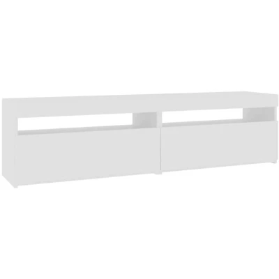 Image of vidaXL TV Cabinets 2 pcs with LED Lights High Gloss White 75x35x40 cm