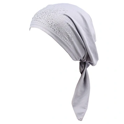 Image of Gemini_mall® Women&#039;s Scarf Pre Tied Chemo Hat Beanie Turban Headwear for Cancer Patients (Grey)