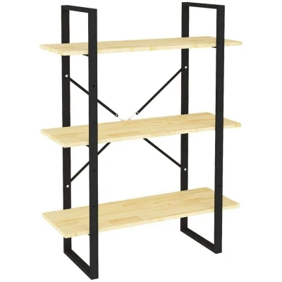 Image of vidaXL 3 Tier Book Cabinet 80x30x105 cm Solid Pine Wood