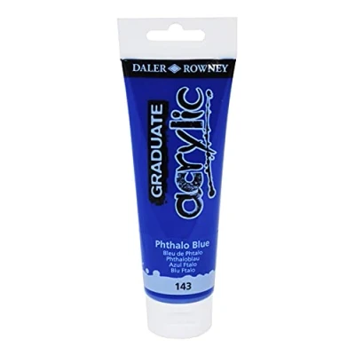 Image of Daler Rowney Graduate Acrylic Paint, Plastic Tube, 4oz 120 ml, Phthalo Blue