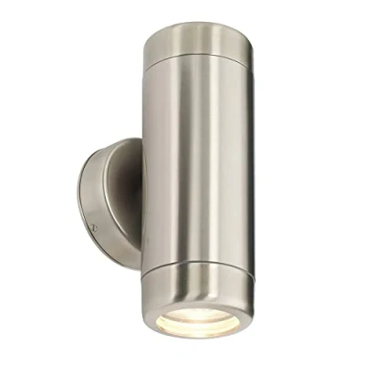 Image of National Lighting Marine Grade Spot Lights Outdoor Up Down Stainless Steel IP65 Rated Waterproof Wall Light Spotlights for Coastal Areas Max 35W Halogen or GU10 LED (Not Included)