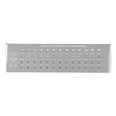 Image of Wire Drawplate, 52 Round Holes Tungsten Carbide Draw Plate 0.26 4.10mm Steel for Jewelry Making
