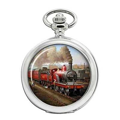 Image of Family Crests Midland Railway Steam Train Full Hunter Pocket Watch