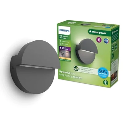 Image of Philips Valor UltraEfficient Outdoor Wall Light 2700K 800lm Anthracite​