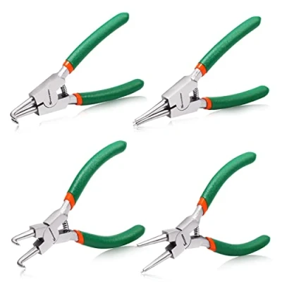 Image of SPEEDWOX 4 Pcs Snap Ring Pliers Set, 5 Inch Internal External Circlip Kit, Tip Diameter 0.06 Inch, Precision Retaining Pliers, Straight and Curved Jaws for Remover