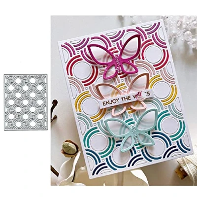 Image of Circle Rectangle Frame Metal Die Cuts,Flower Square Net Card Cutting Dies Cut Stencils DIY Scrapbooking Album Decorative Embossing Paper Festival Making