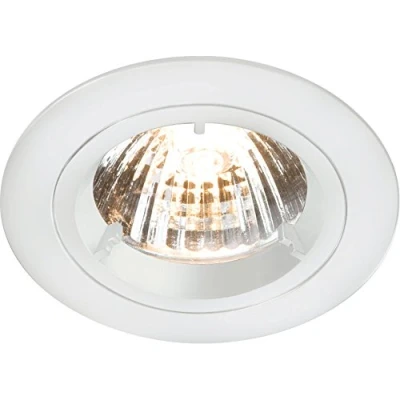 Image of KnightsBridge IP20 230V/ GU10 White Recessed Fixed Twist &amp; Lock Downlight
