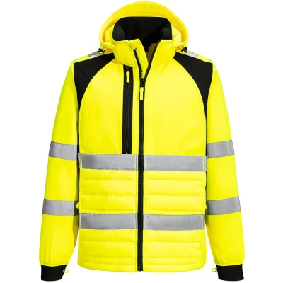Image of Portwest WX2 Eco Hi Vis Hybrid Jacket Yellow/Black Large
