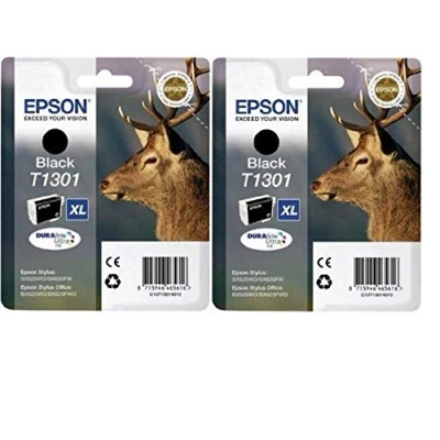 Image of Epson T1301 Ink Cartridges Black (Twin Pack)