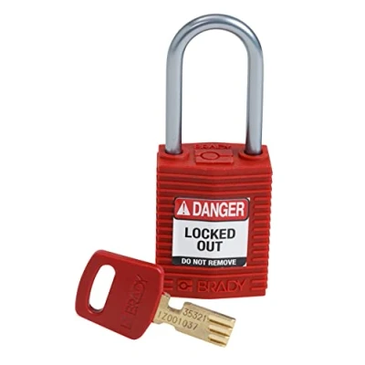 Image of Brady CPT YLW 25AL KD SafeKey Padlock, Yellow, 2.6 in H x 1.25 W 0.75 D