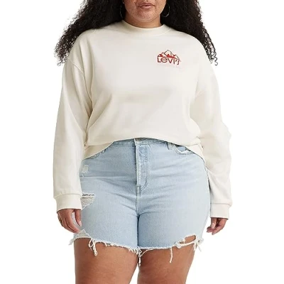 Image of Levi&#039;s Women&#039;s Plus Size Graphic Salinas Crew Sweatshirt, Mountain Top Gardenia, 1XL