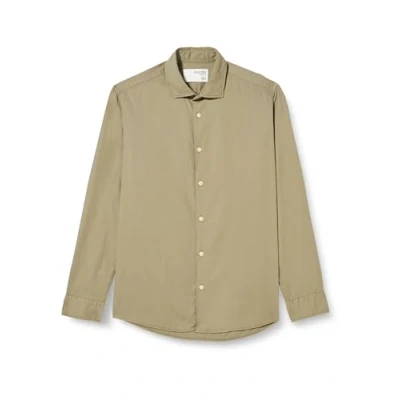 Image of SELETED HOMME Men&#039;s Slhregbond Garment Dyed Shirt Ls, Vetiver, S