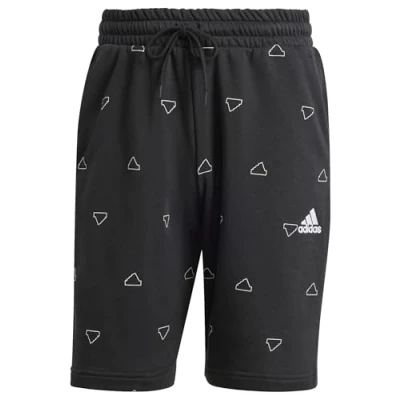 Image of adidas Men Seasonal Essentials Monogram Graphic Shorts, L Tall, 2 inch Black/White