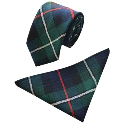 Image of Men&#039;s Mackenzie Scottish Tartan Neck Tie &amp; Hanky Set
