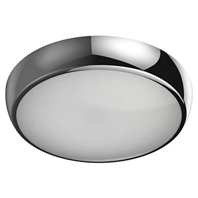 Image of LightHub 14W LED 3hr Emergency Maintained/Non Maintained IP54 Flush Wall Ceiling Round Dome Bulkhead Light Fitting for Indoor, Outdoor, Corridor, Utility, Porch Polished Chrome 4000K