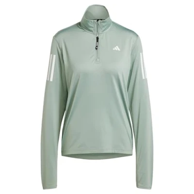 Image of adidas Women&#039;s Own the Run Half Zip Jacket, Silver Green, XS