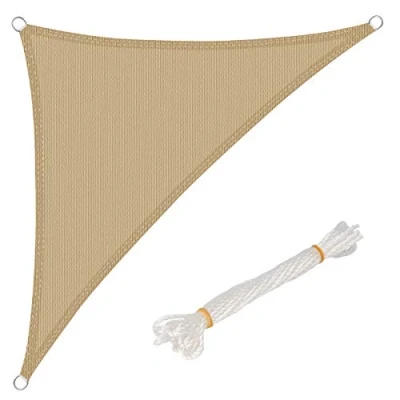 Image of WOLTU Sun Shade Sail 4.2x4.2x6 m Right Angle Breathable HDPE UV Block with Free Rope Sunscreen Awning Canopy for Outdoor Garden Patio Yard Party,Sand