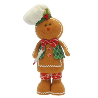 Image of Festive Productions Christmas 40cm Standing Chef Gingerbread Man Soft Plush Decoration Ornament Xmas Gift