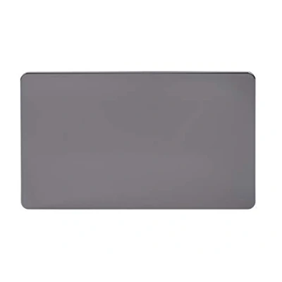 Image of Schneider Electric Ultimate Screwless Flat Plate Double Blanking Plate, GU8420BN, Black Nickel