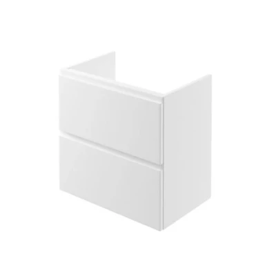 Image of Iflo Trapini Wall Hung Vanity Unit 2 Drawer 600mm X 570mm 380mm White 138358