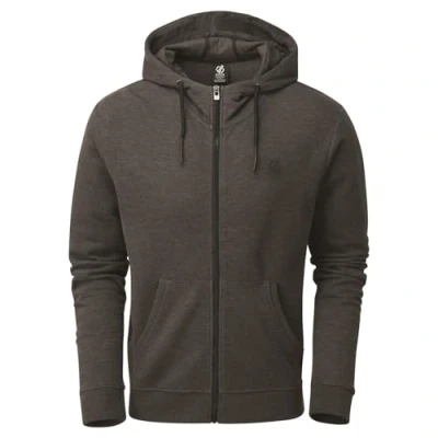 Image of Dare 2b Mens Modulus Full Zip Hoodie in Charcoal Grey Jersey Cotton Sweater Knitwear Jumper Soft to wear with Ribbed Cuffs