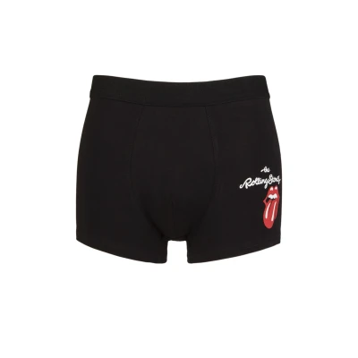 Image of SOCKSHOP Music Collection 1 Pack The Rolling Stones Boxer Shorts Black Extra Large