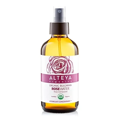Image of Alteya Organic Rose Water Spray 240 ml Glass 100% Pure Rosa Damascena (Damask Rose) Hydrolat No additives USDA Certified Face Toner, Revitalizing Body, Condition Hair &amp; Scalp
