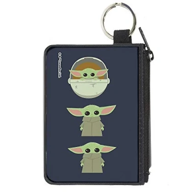 Image of Buckle Down Women&#039;s Standard Canvas Coin Purse Star Wars The Child, Grey, 4.25&quot; x 3.25&quot;