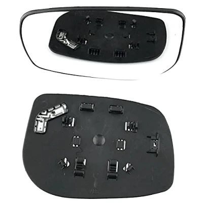 Image of Clip on Heated Base Convex Wing Mirror Glass fits Toyota Yaris 2006 to 2011 Left Passenger Side