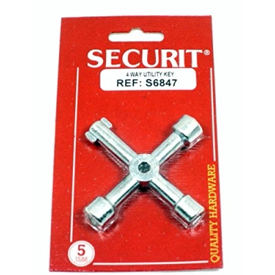 Image of Securit 4Way Utility Key Zinc Plated