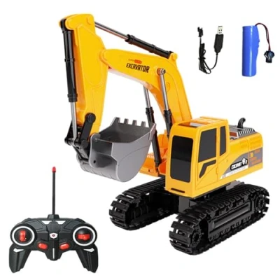 Image of Remote Control Excavator,Remote Digger Excavator Toys,Engineering Sand Construction Vehicle Toy RC Cars for Kids