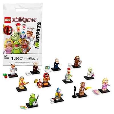 Image of LEGO 71033 Minifigures the Muppets Limited Edition Collection Toy, 1 of 12 Mystery Bags to Collect Featuring Kermit Frog &amp; Miss Piggy (1 Piece Style Picked at Random)