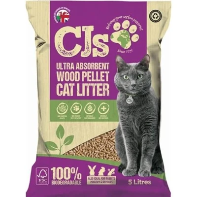 Image of Cj&#039;s PREMIUM WOOD CAT LITTER 5L 15L 30L VIRGIN PELLETS ULTRA ABSORBENT (5L)