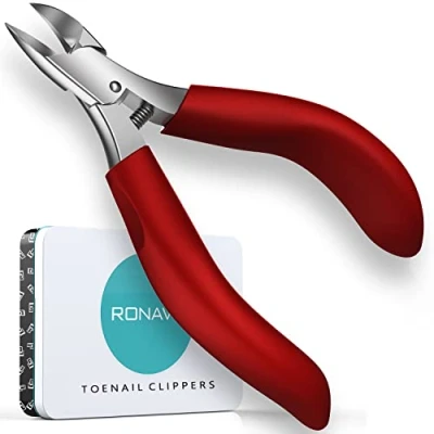 Image of Podiatrist Toenail Clippers, Professional Thick &amp; Ingrown Toe Nail Clippers for Men Seniors, Pedicure Cutters, Super Sharp Curved Blade Grooming Tool